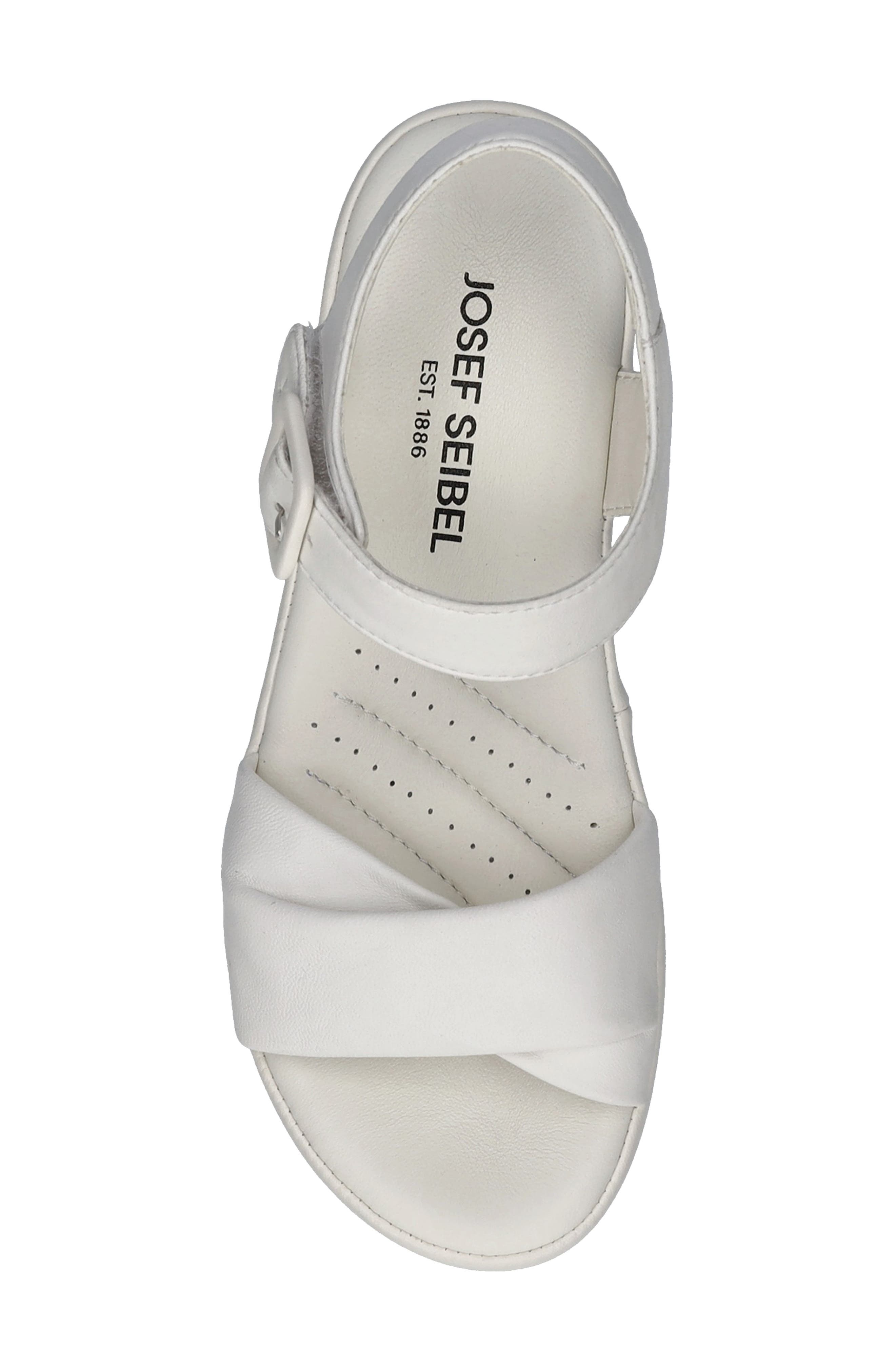 Josef Seibel Eve 02 Ankle Strap Platform Wedge Sandal, Alternate, color, White