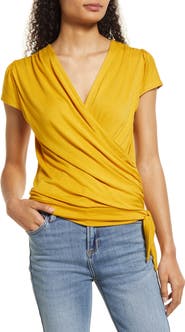 Loveappella Faux Wrap Top