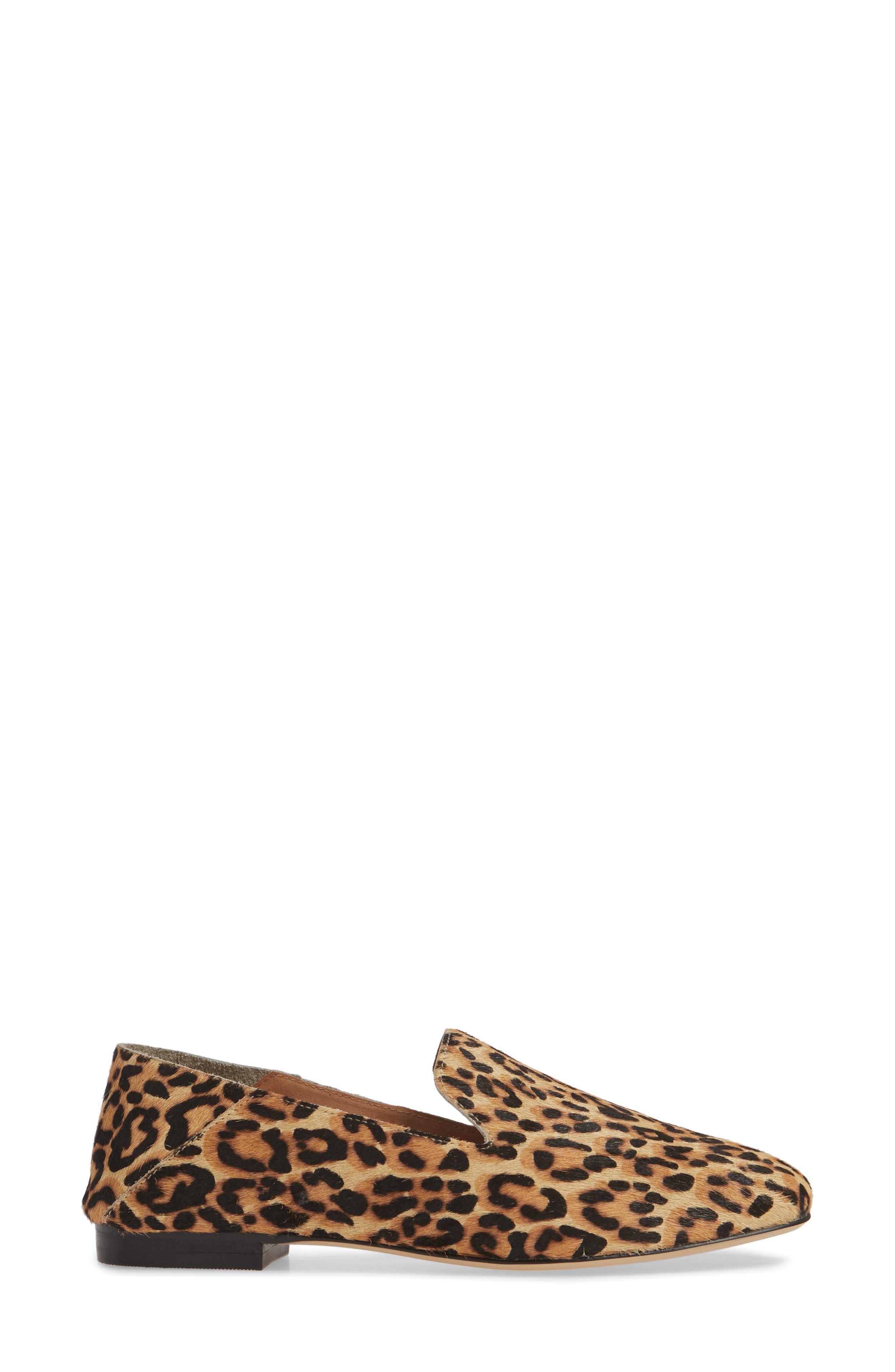 Halogen Sabrina Collapsible Back Genuine Calf Hair Flat, Alternate, color, LEOPARD PRINTED HAIRCALF