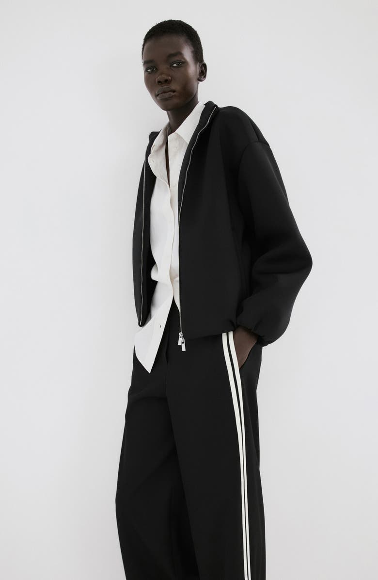 MANGO Sophie Stripe Pants, Alternate, color, Black