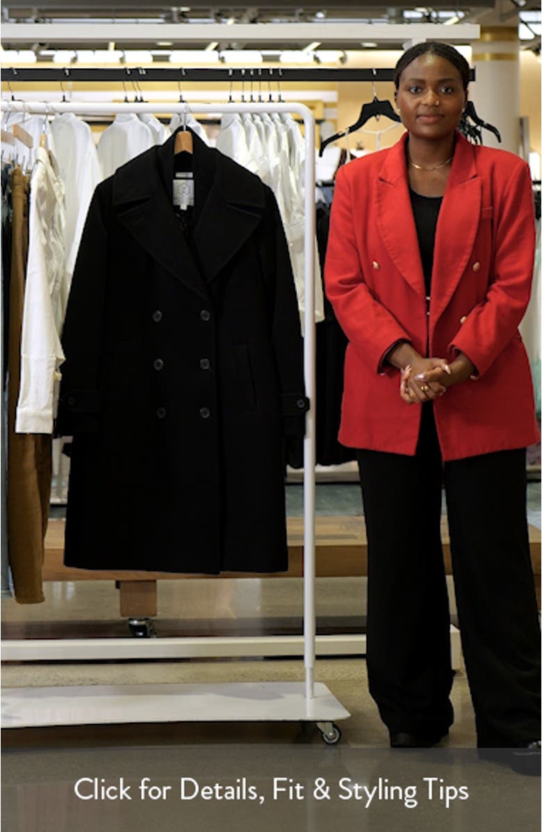 Double Breasted Virgin Wool Blend 750 Fill Power Down Waterproof Coat, sales video thumbnail