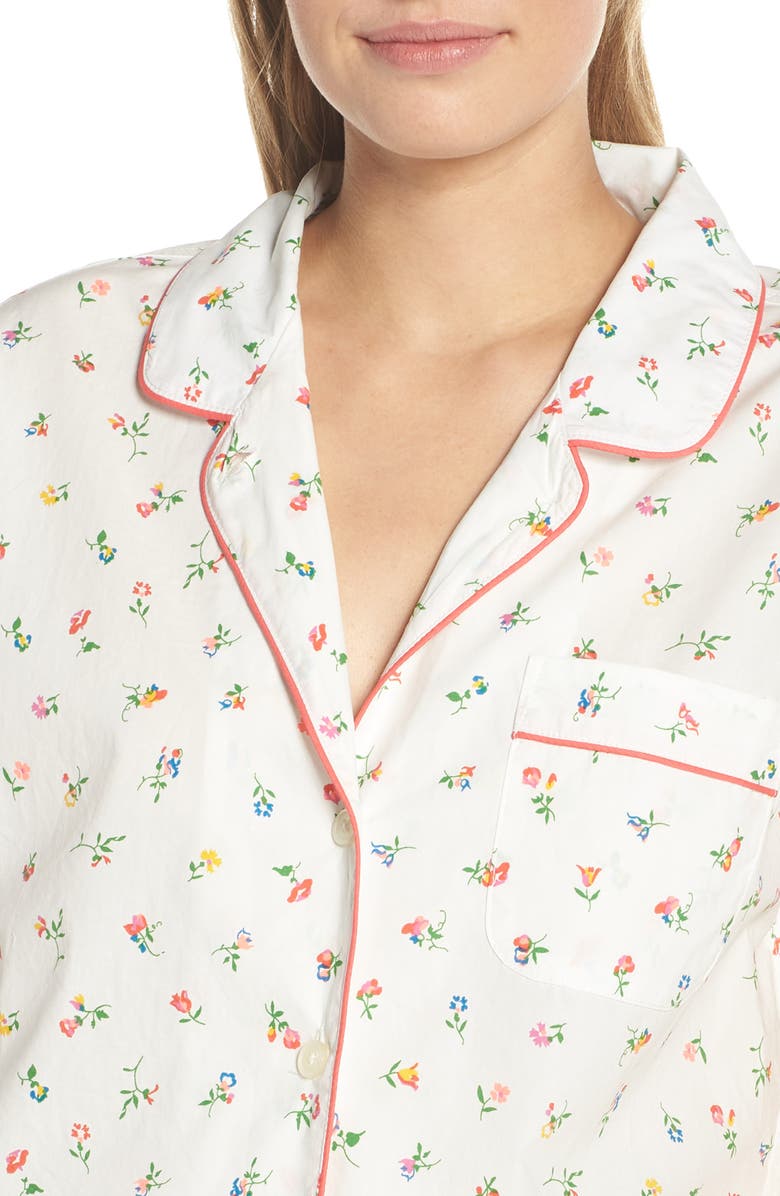 J.Crew Floral Print Pajamas, Alternate, color, Ivory Multi