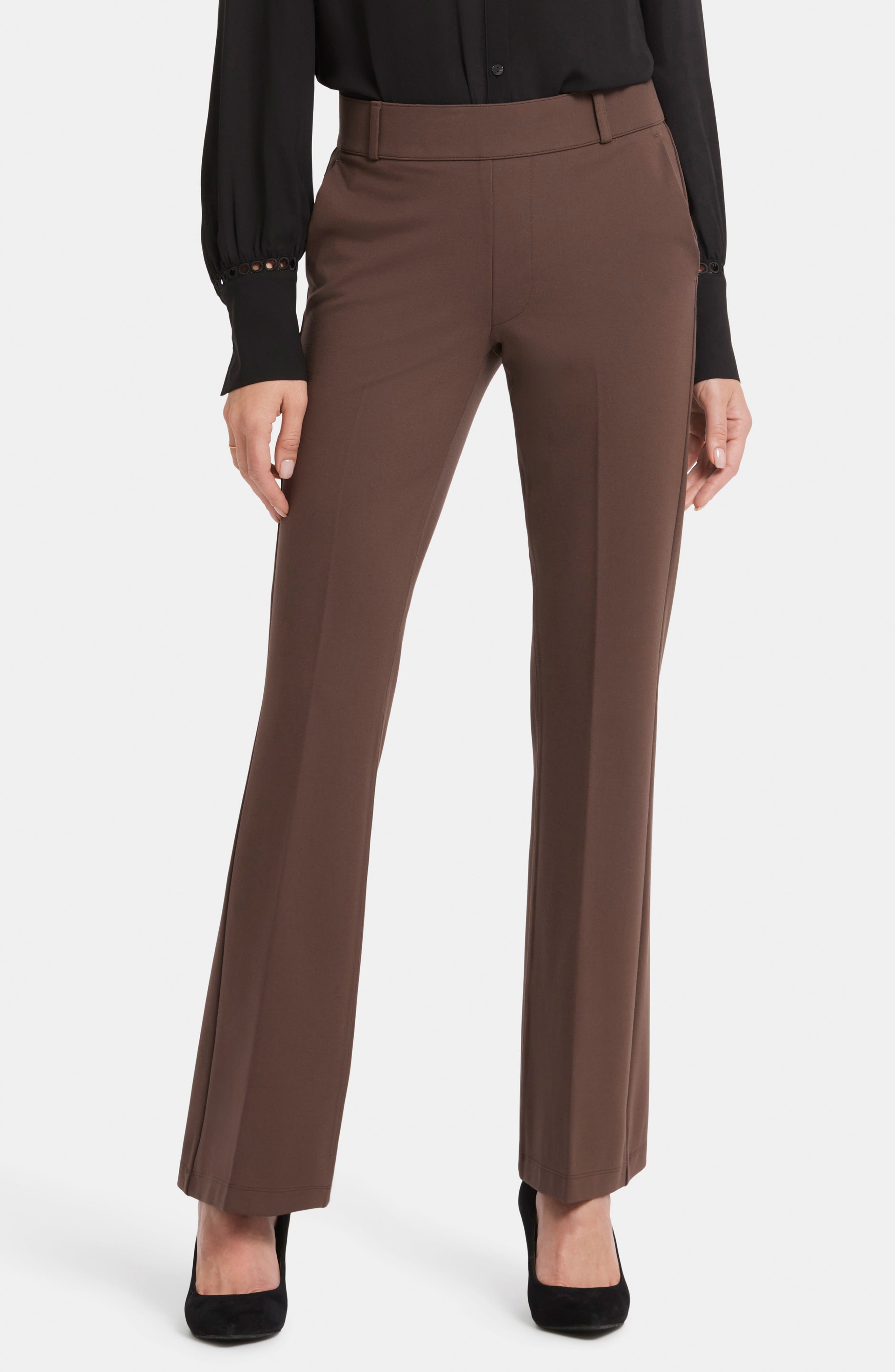Pull-On Flare Leg Ponte Knit Trousers - image 5