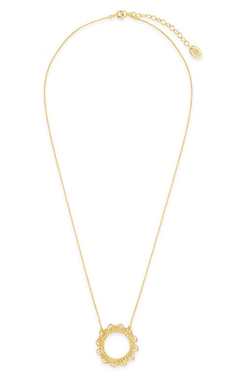 Sterling Forever Lace Circle Pendant Necklace