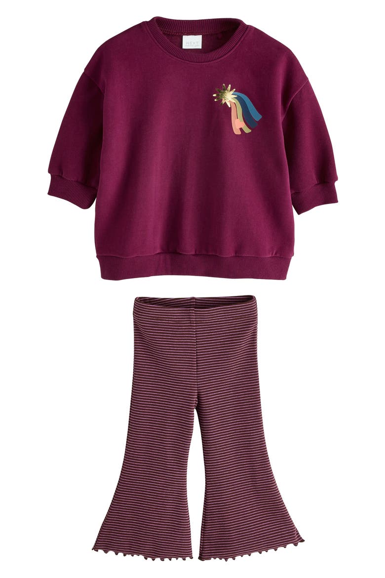 Kids' Celestial 2-Piece Sweatshirt & Flare Leggings Set, Main, color, PURPLE