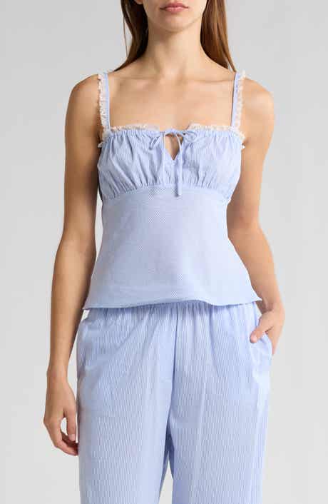 WAYF Sara Lace Trim Cotton Camisole