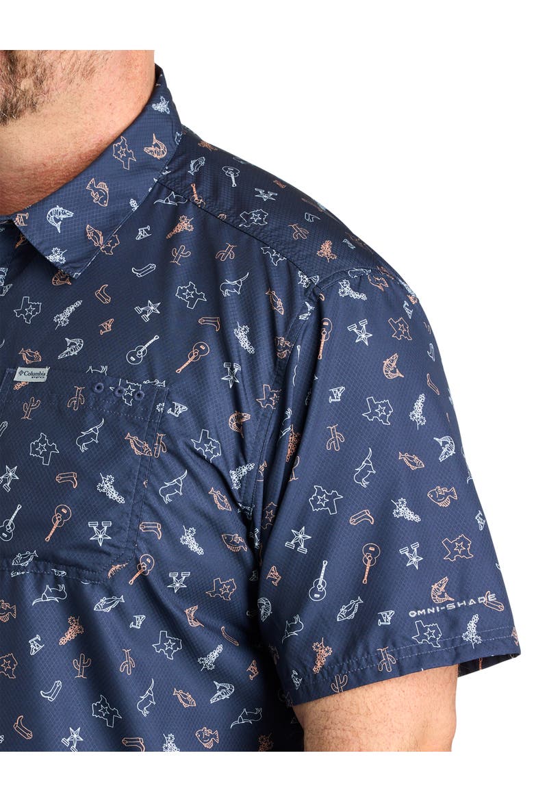 Big & Tall PFG Super Slack Tecas Sport Shirt, Alternate, color, NAVY