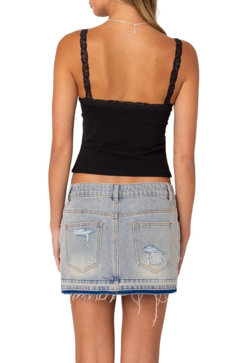 Amilia Lace Trim Camisole, Alternate, color, BLACK