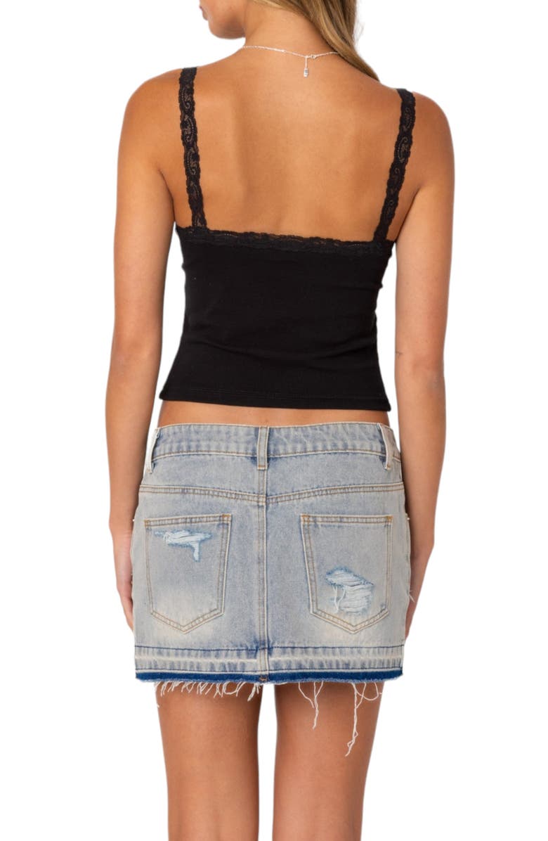 EDIKTED Amilia Lace Trim Camisole, Alternate, color, Black