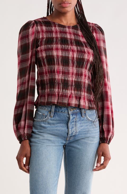 Smocked Long Sleeve Top