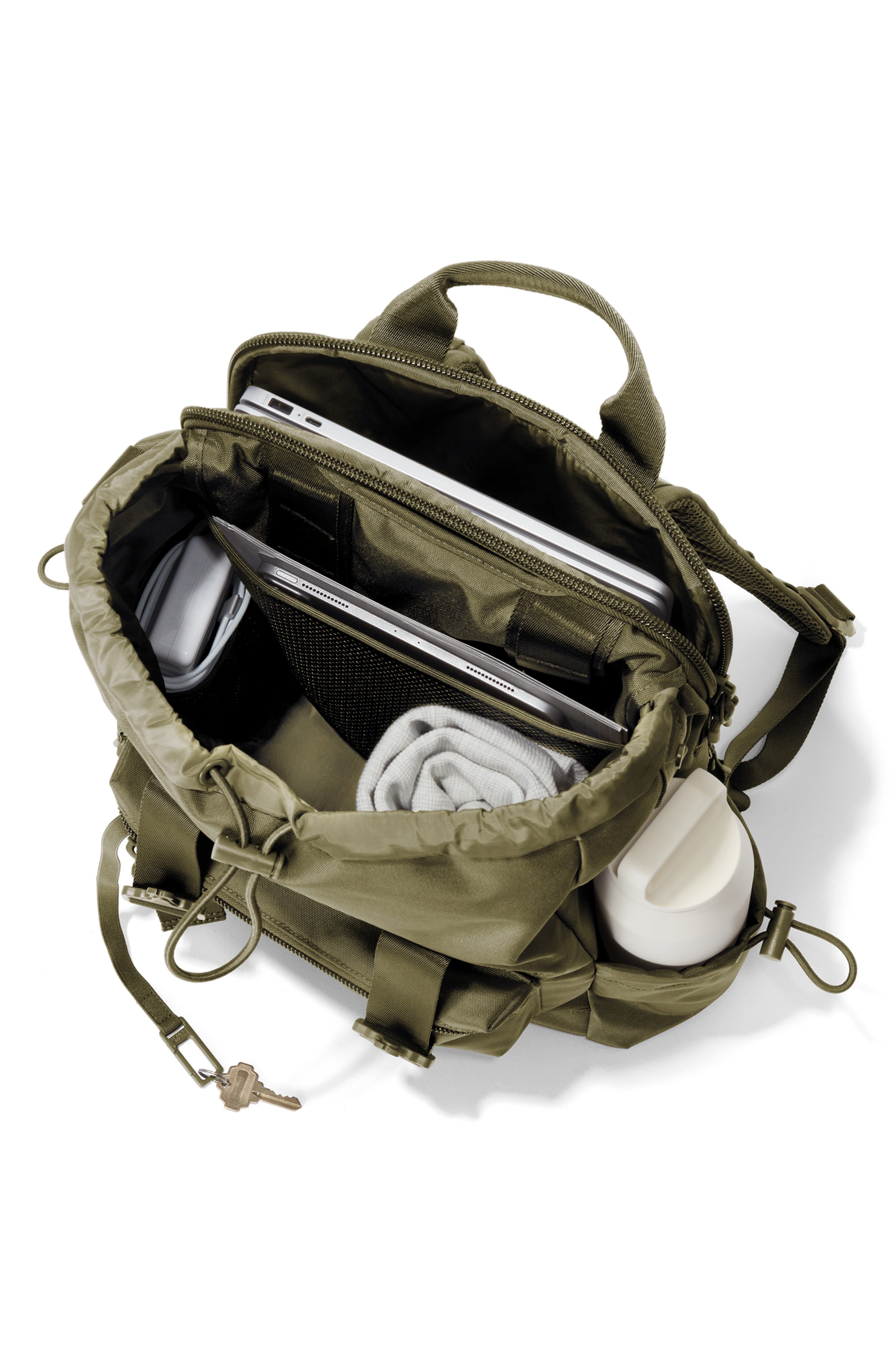 Brooklyn Flap Top Backpack, Alternate, color, DARK MOSS