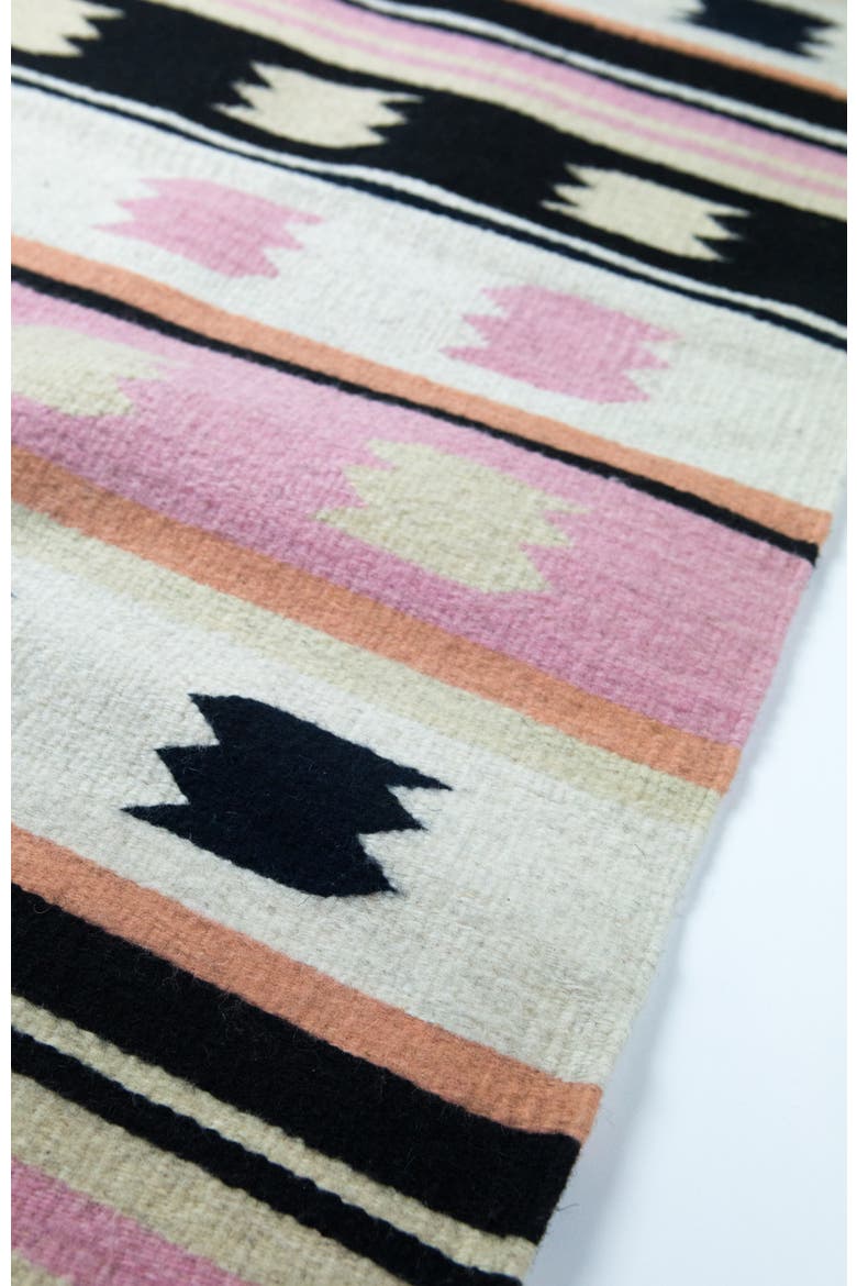 Zapotec Multi Handwoven Flatweave Wool Rug, Alternate, color, Pink