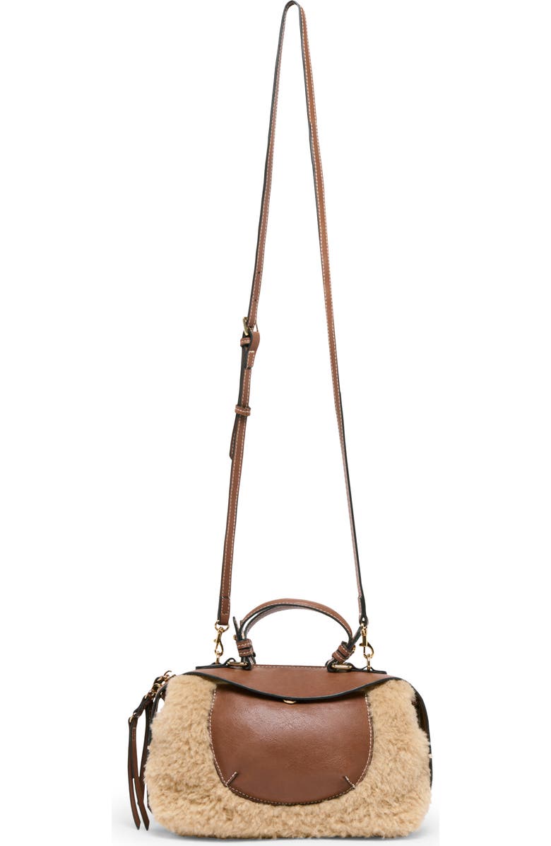 Dolce Vita Mini Faux Shearling Top Handle Bag, Alternate, color, Brown/ Beige Multi