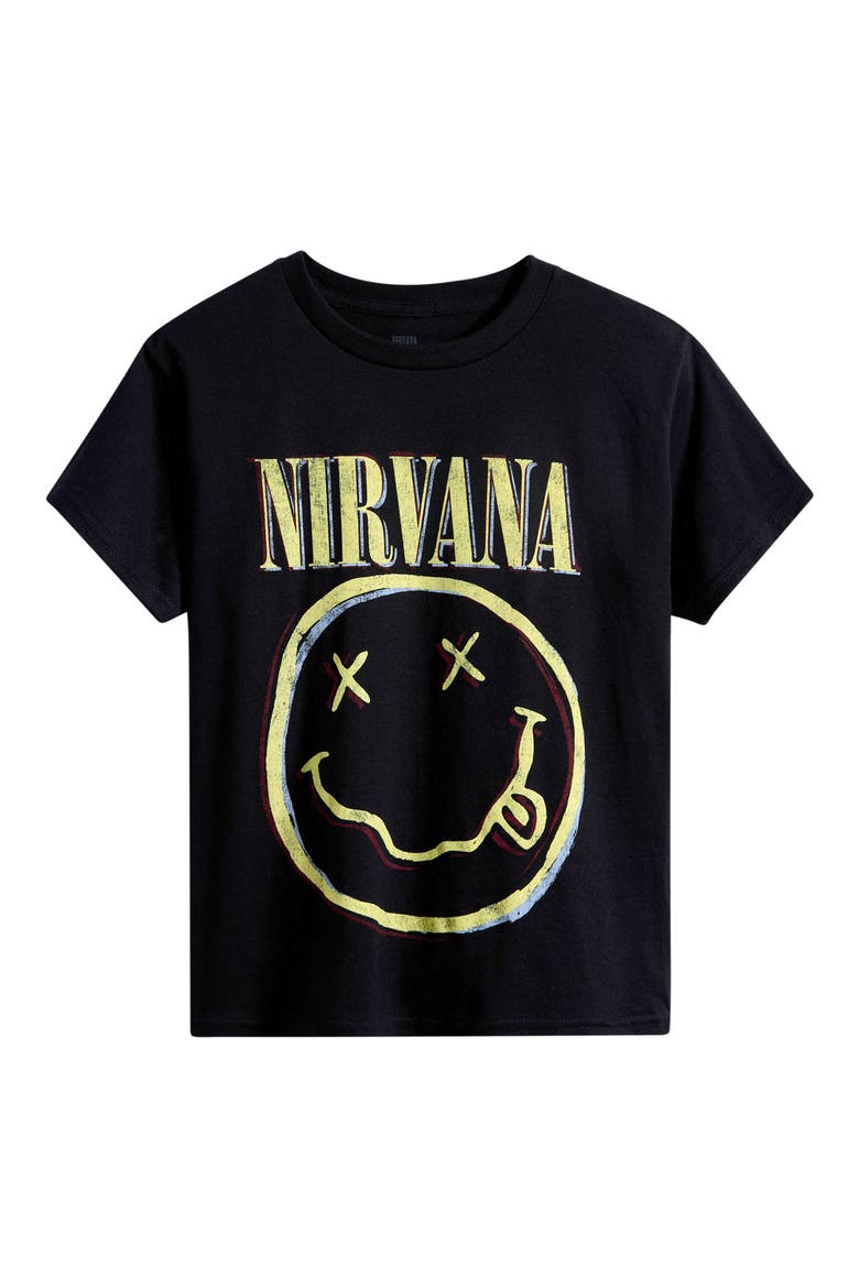 Kids' Nirvana Graphic T-Shirt, Main, color, BLACK
