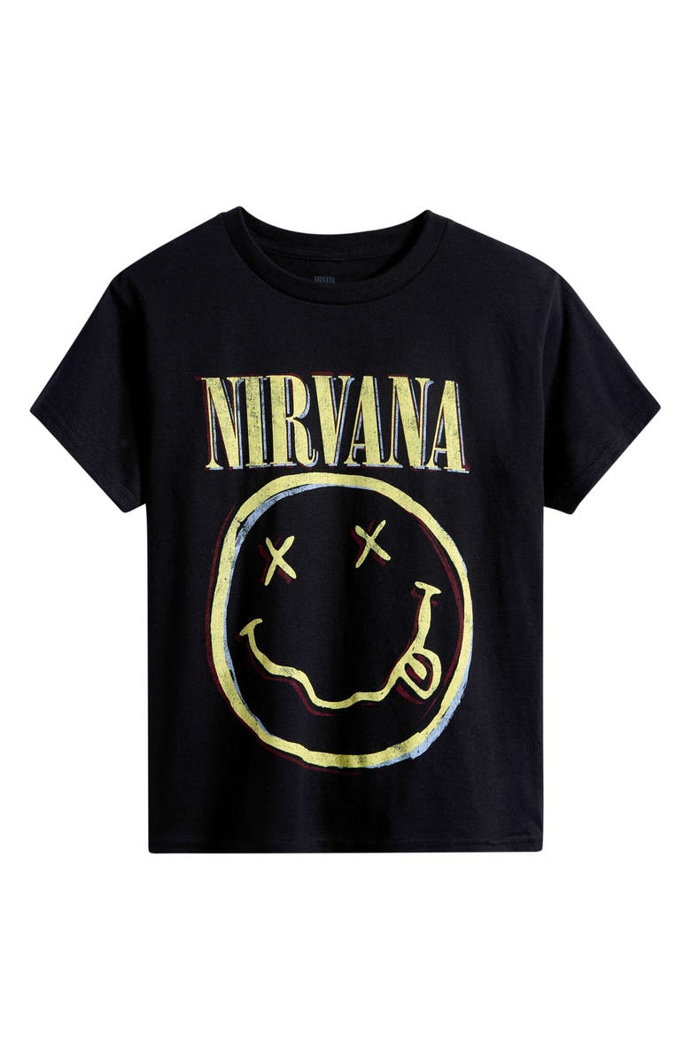 Merch Traffic Kids' Nirvana Graphic T-Shirt, Main, color, Black