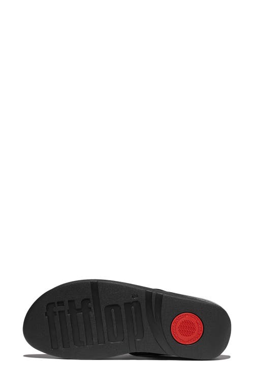 Fitflop Fino Beadie Flip Flop In Metallic Black