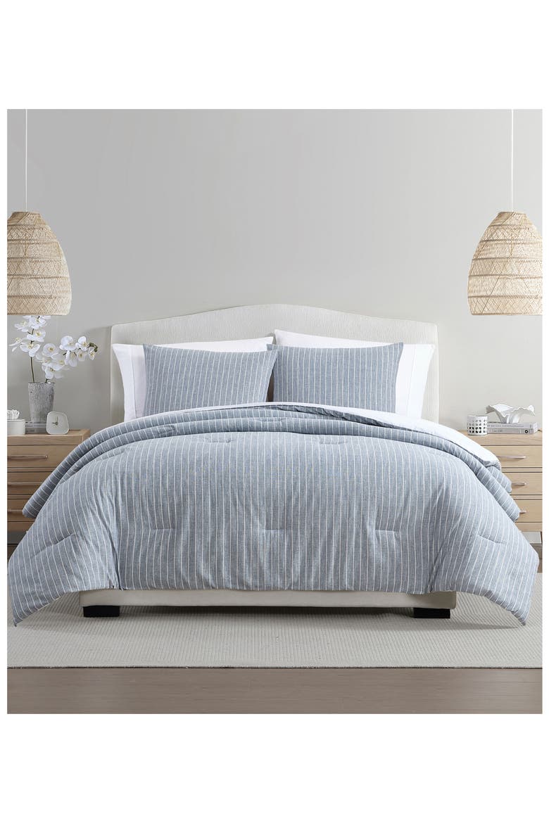 Jackson Stripe 3-Piece Cotton Comforter Set, Alternate, color, LIGHT BLUE