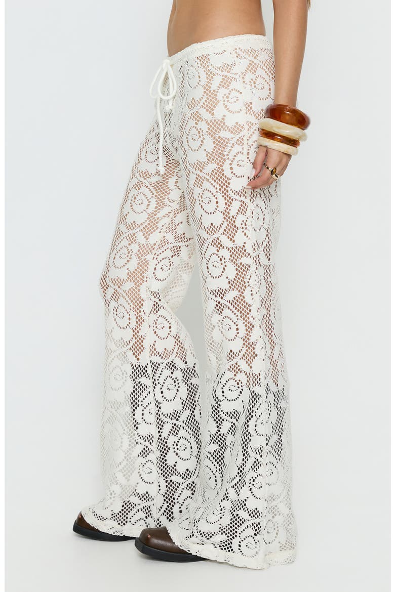 Rosadonna Lace Flared Pants, Alternate, color, CREAM