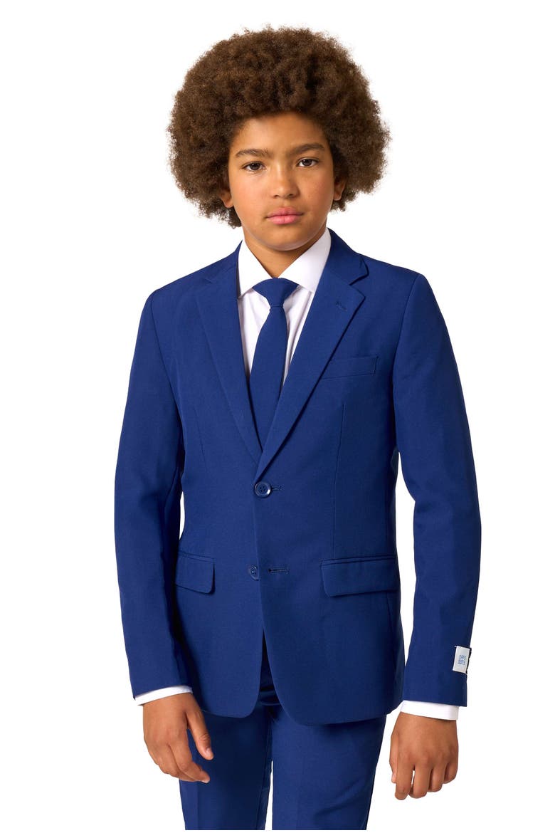Navy Royale Two-Piece Suit with Tie, Alternate, color, BLUE