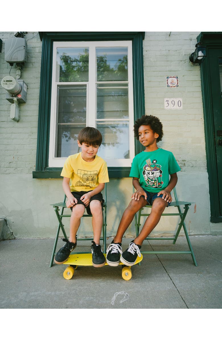 Deux par Deux Graphic Organic Cotton Jersey T-Shirt, Alternate, color, Green