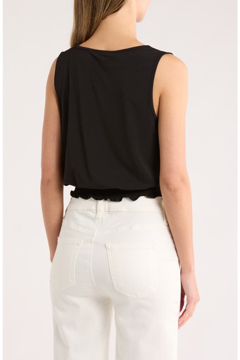 Smocked Tank, Alternate, color, BLACK