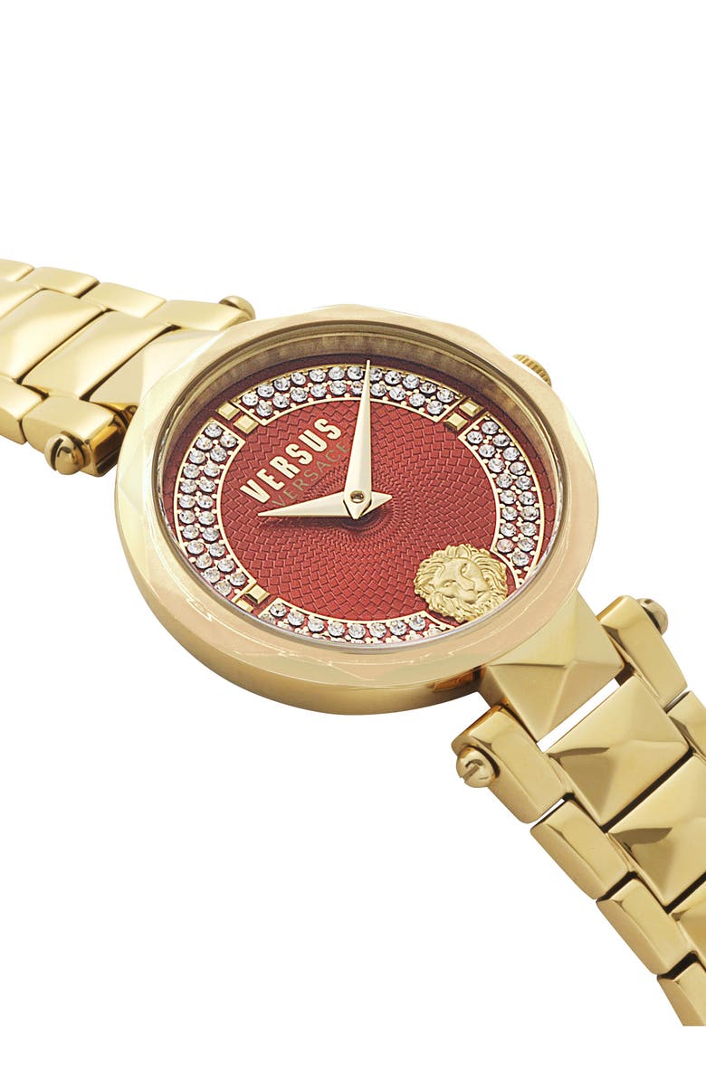 VERSUS Versace Covent Garden St. Valentine Bracelet Watch, 32mm, Alternate, color, Gold/ Red/ Gold