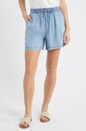 beachlunchlounge Toney Tie Waist Chambray Shorts