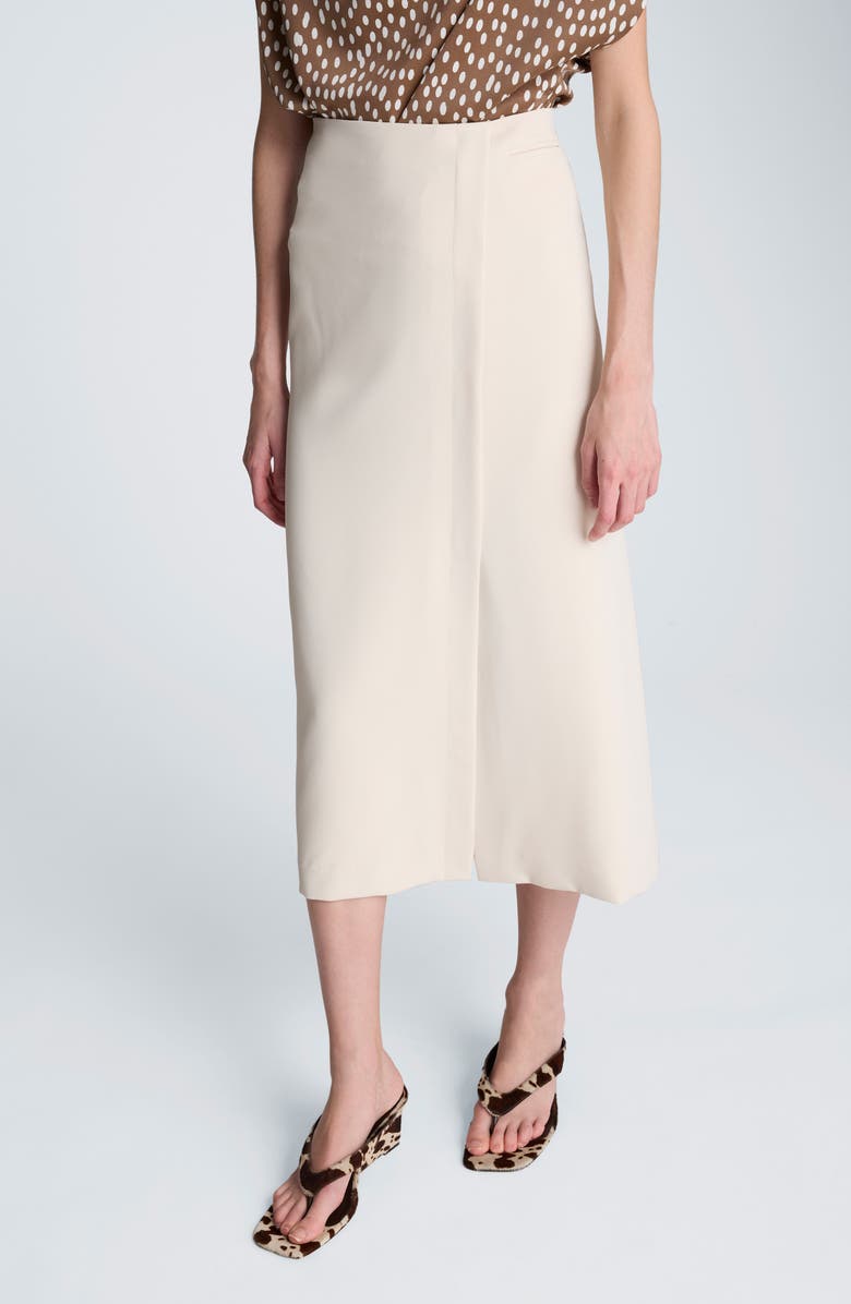 Kenneth Cole Slit Midi Skirt, Main, color, Oyster