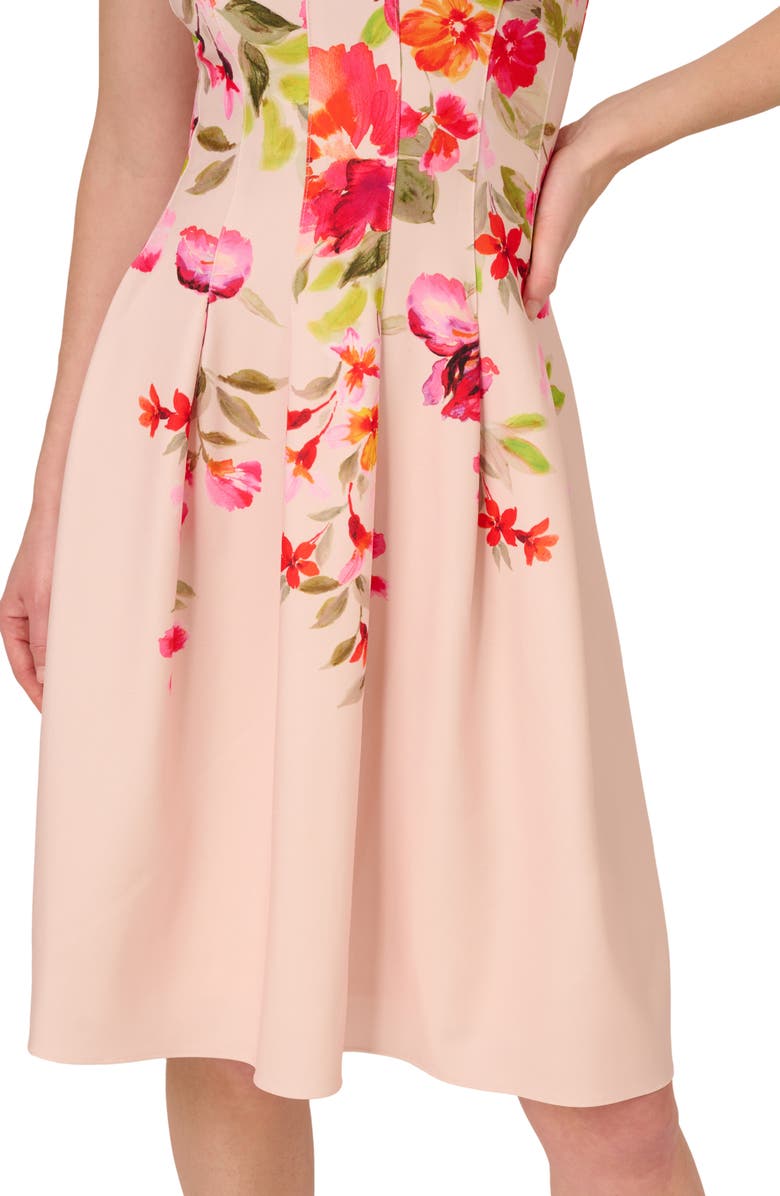 Adrianna Papell Placed Floral Dress, Alternate, color, 