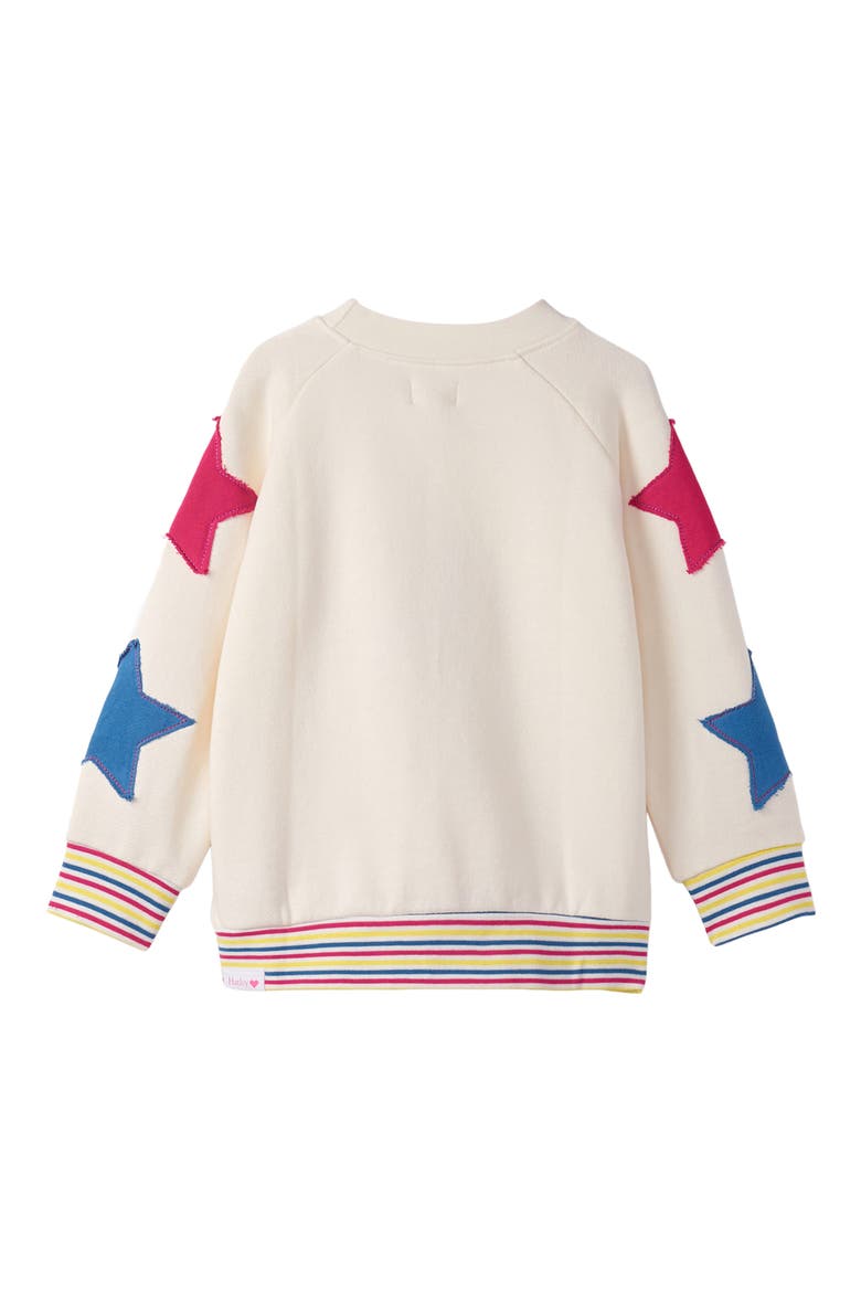 Kids' Star Appliqué Cotton Sweatshirt, Alternate, color, NATURAL