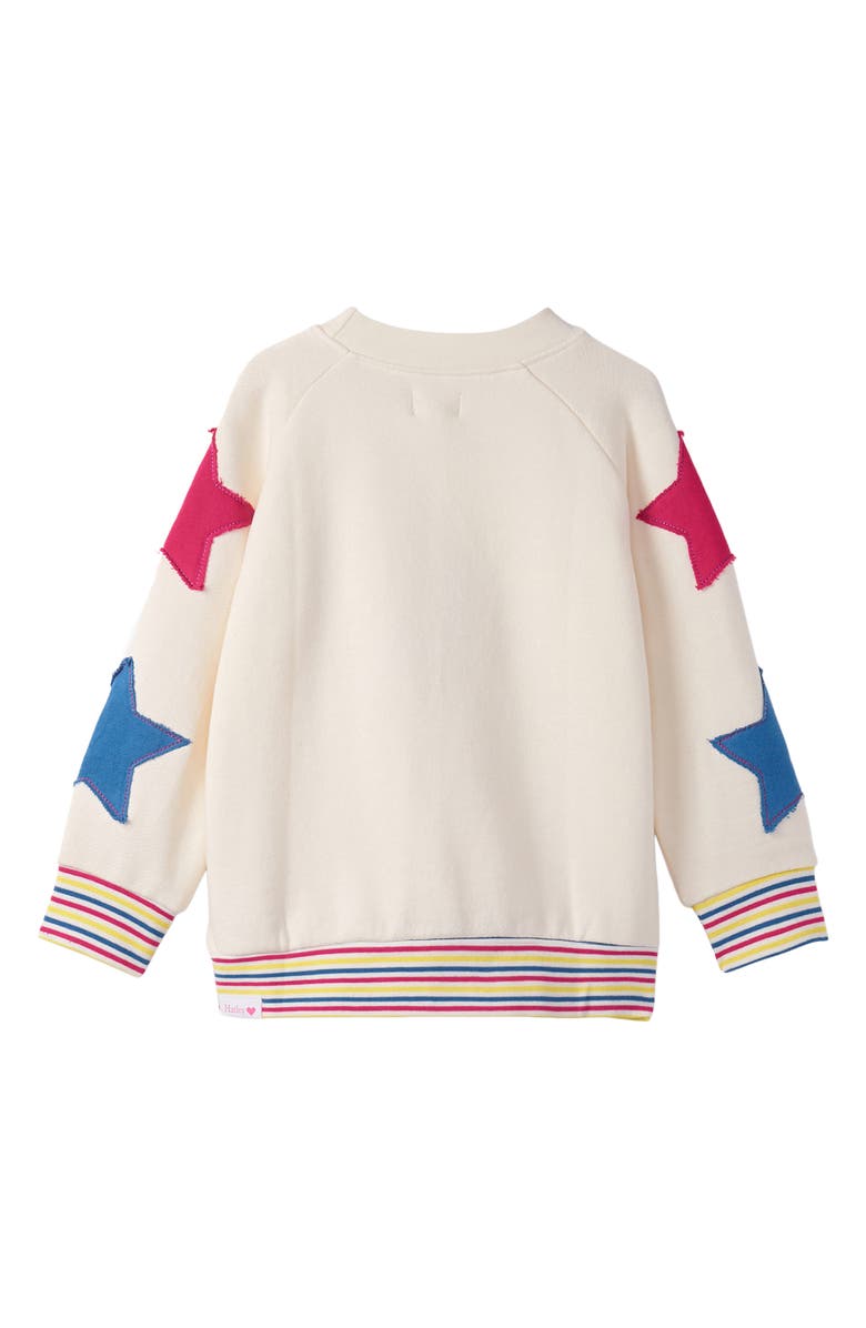 Hatley Kids' Star Appliqué Cotton Sweatshirt, Alternate, color, Natural