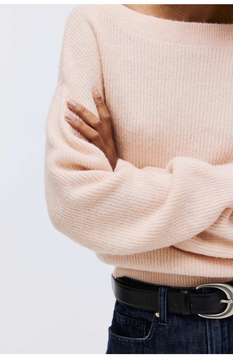 H&M Oversized Boat-neck Jumper, Alternate, color, Light Peach Pink