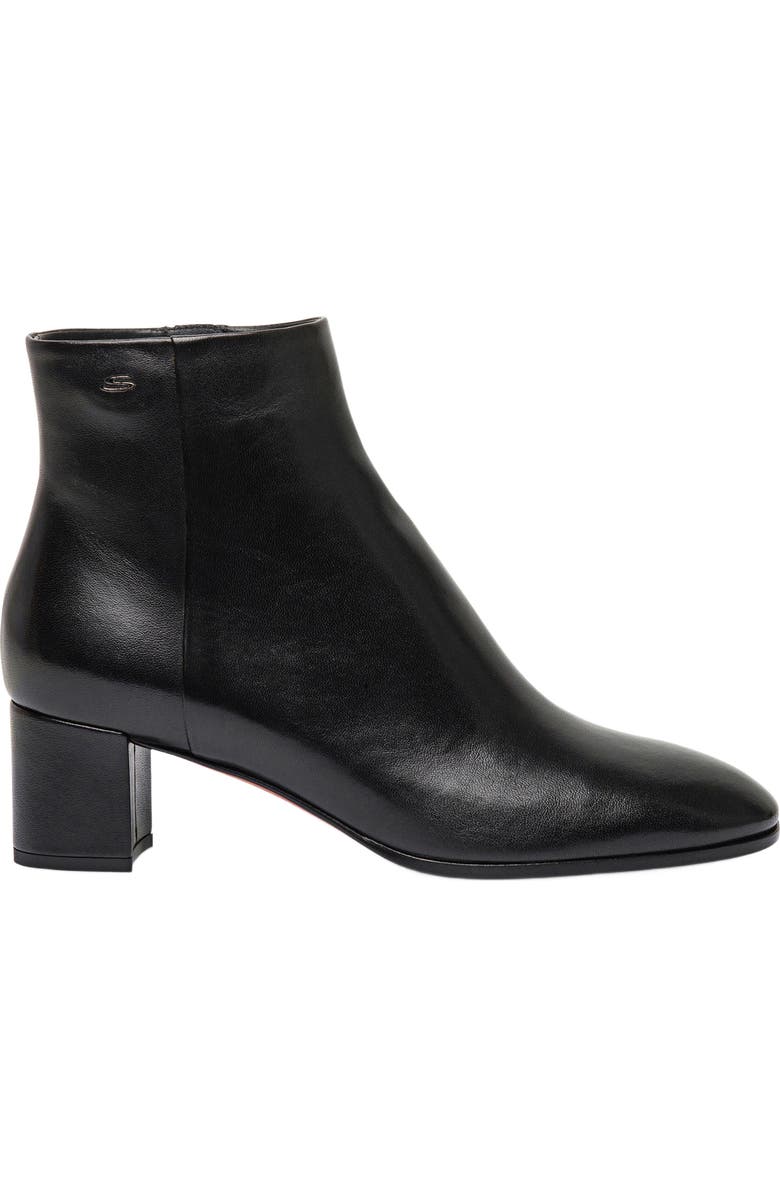 Santoni Women’s leather mid-heel ankle boot, Main, color, Black