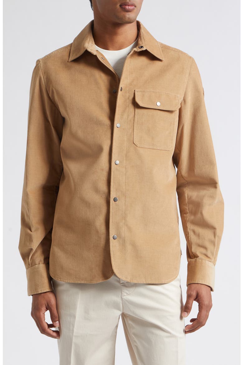 Cotton Corduroy Snap-Up Shirt, Main, color, TRAVERTINE