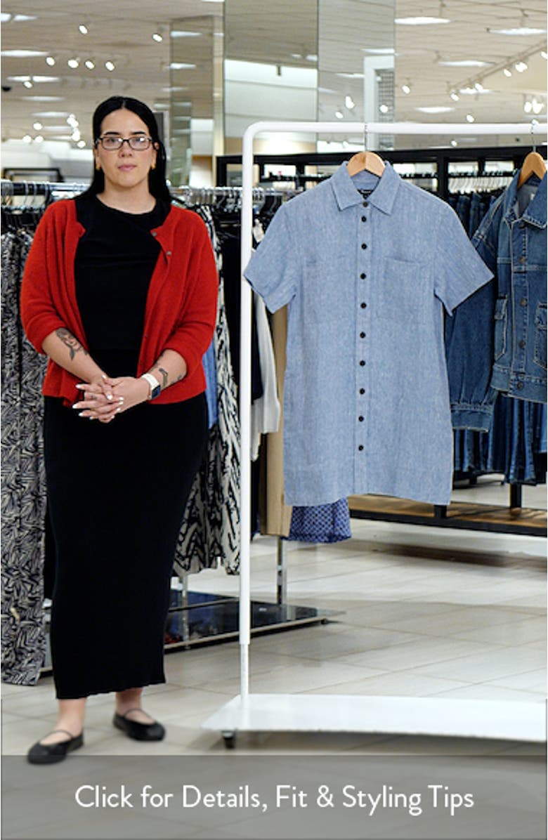 Relaxed Linen Mini Shirtdress, sales video thumbnail