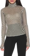 Alexia Admor Doja Mock Neck Mesh Top