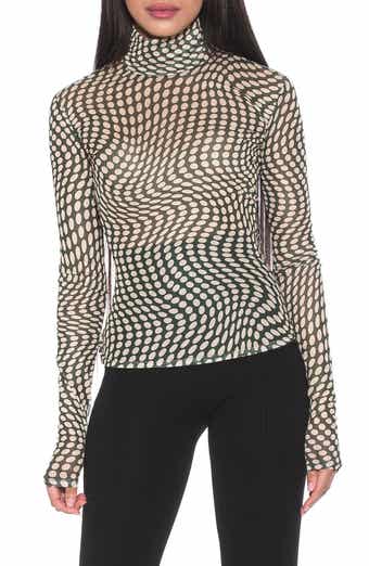 Alexia Admor Doja Mock Neck Mesh Top