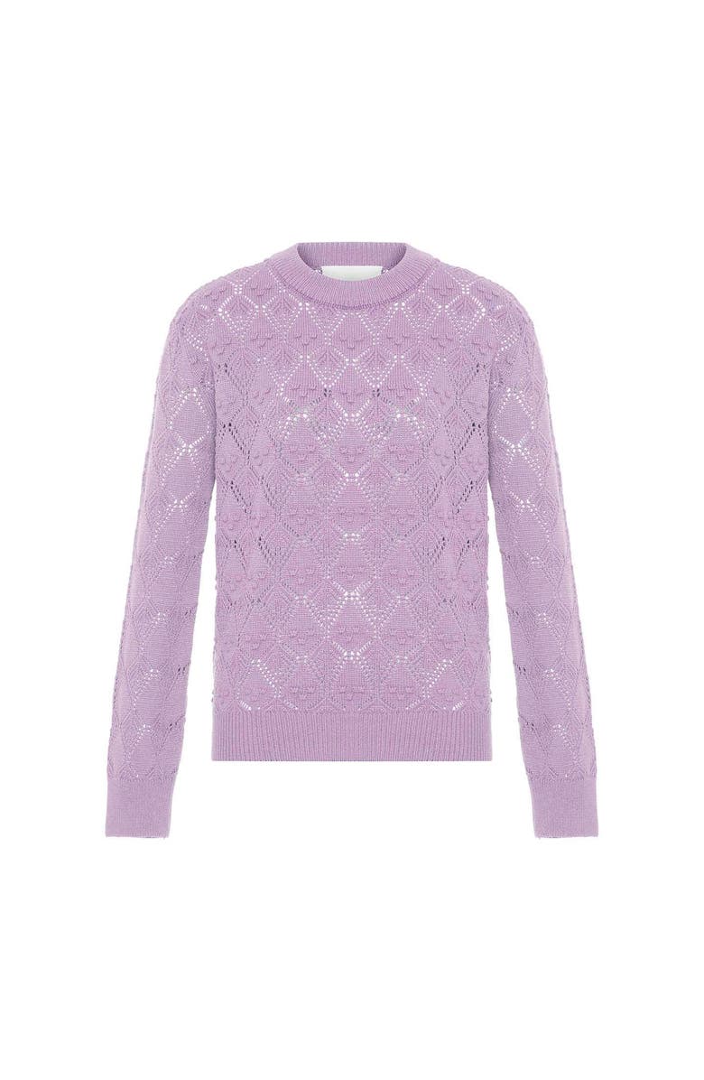 THEO The Label Ersa Pointelle Argyle Pullover, Main, color, Cosmic Mauve