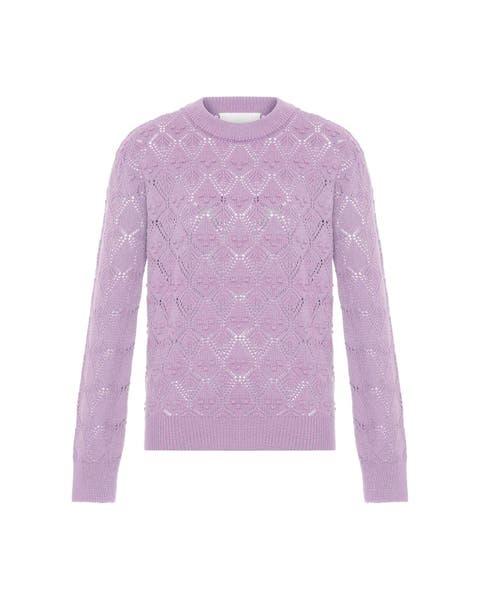 Ersa Pointelle Argyle Pullover