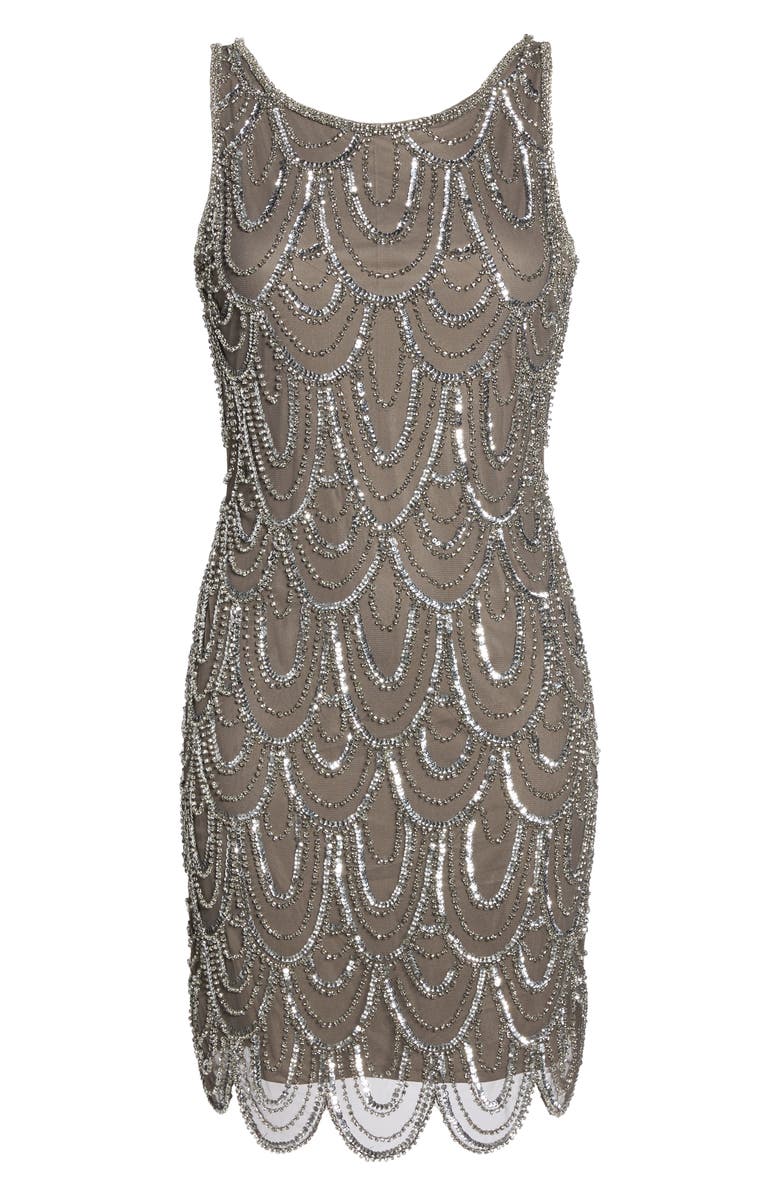 Pisarro Nights Embellished Mesh Sheath Dress, Alternate, color,
