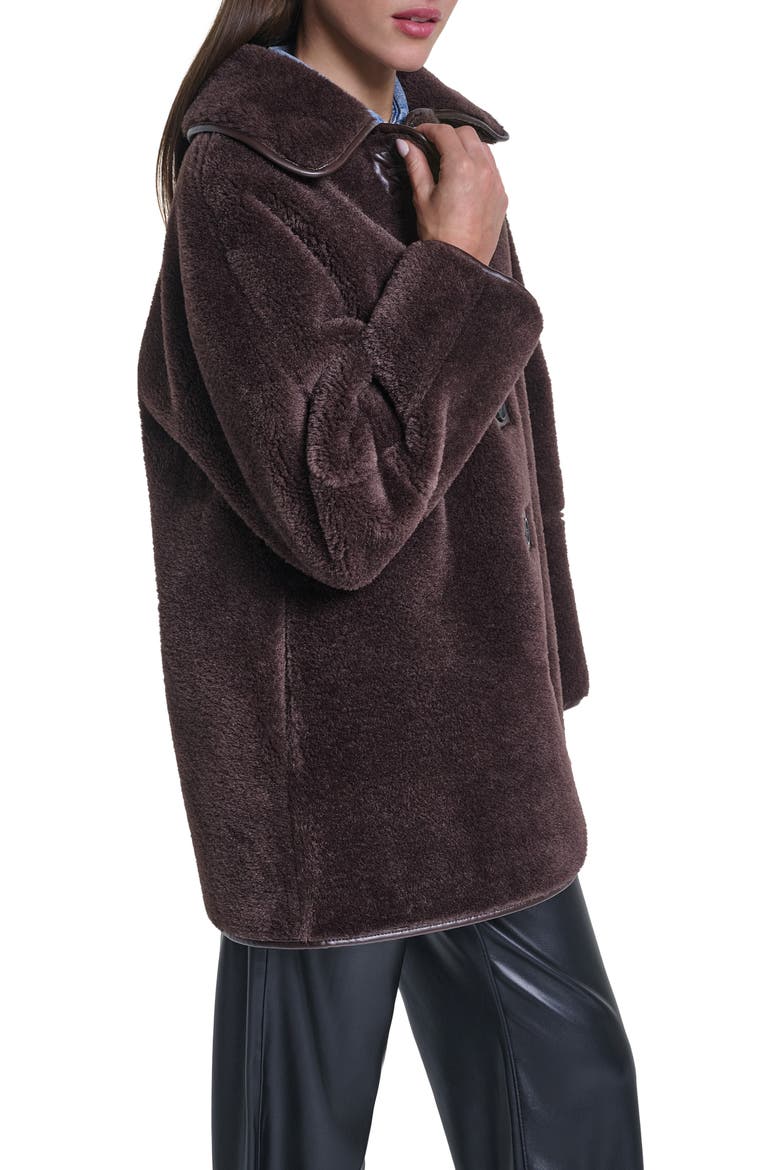 Reversible Faux Shearling Coat, Alternate, color, JAVA