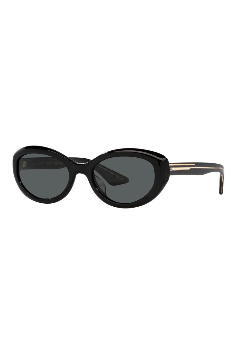 x KHAITE 1969C 53mm Oval Sunglasses, Alternate, color, BLACK / CARBON GREY