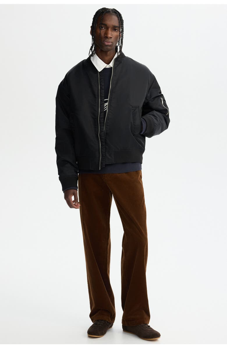 H&M Relaxed Fit Corduroy Trousers, Alternate, color, Dark Brown