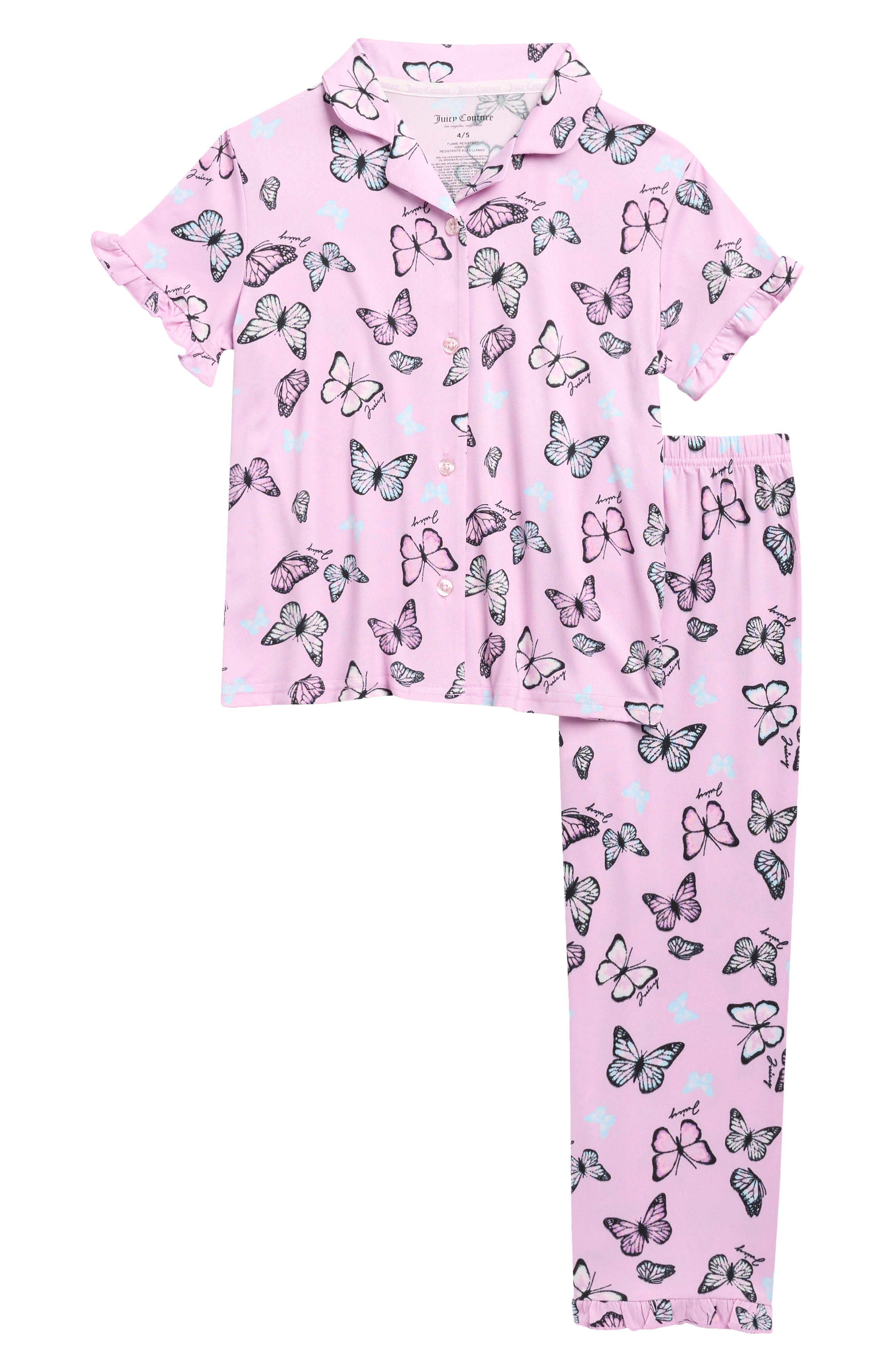 Juicy Couture Butterfly Peached Jersey Two-Piece Pajamas
