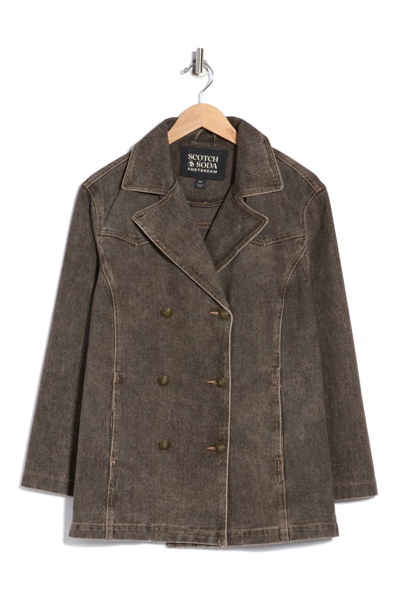 Sanne Denim Peacoat, Main, color, ESPRESSO