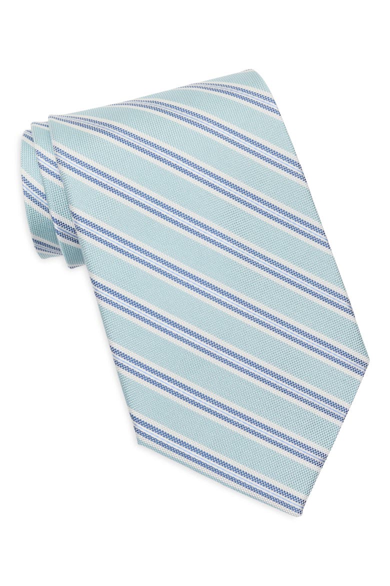 Oxford Frame Stripe Tie, Main, color, LT.BLUE
