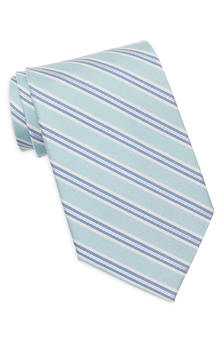 Brooks Brothers Oxford Frame Stripe Tie, Main, color, Lt.blue