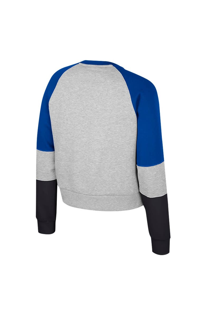 COLOSSEUM Women's Colosseum Heather Gray Duke Blue Devils Katinka Rhinestone Scoop Neck Pullover Sweatshirt, Alternate, color, Heather Gray