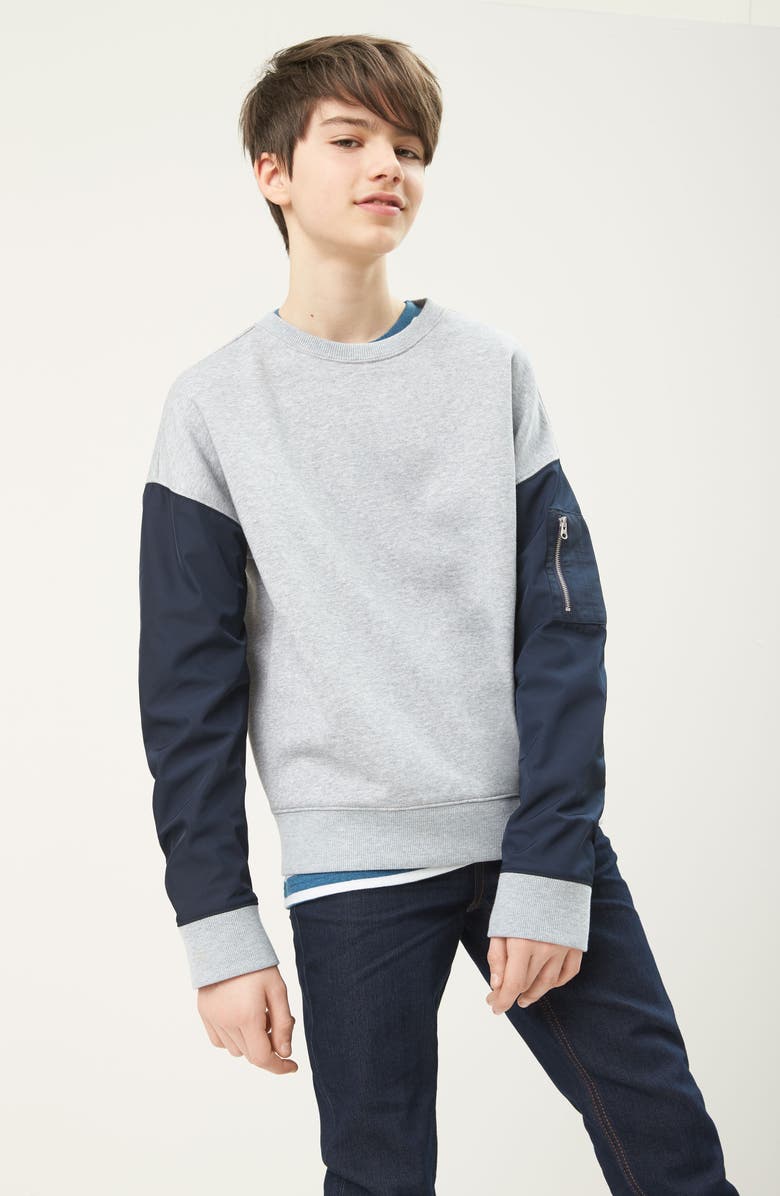 Treasure & Bond Contrast Sleeve Sweatshirt, Alternate, color, 