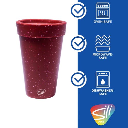Silipint Silicone 16oz Coffee Tumblers 2 Pack Red Speckled Unbreakable Cups